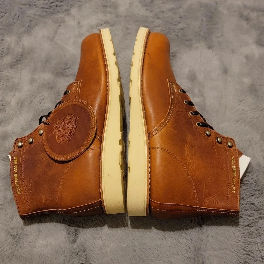 Wolverine 1000 Mile Boots Mens 13 Brown Buffalo Trace Chukka Made USA Lace Up